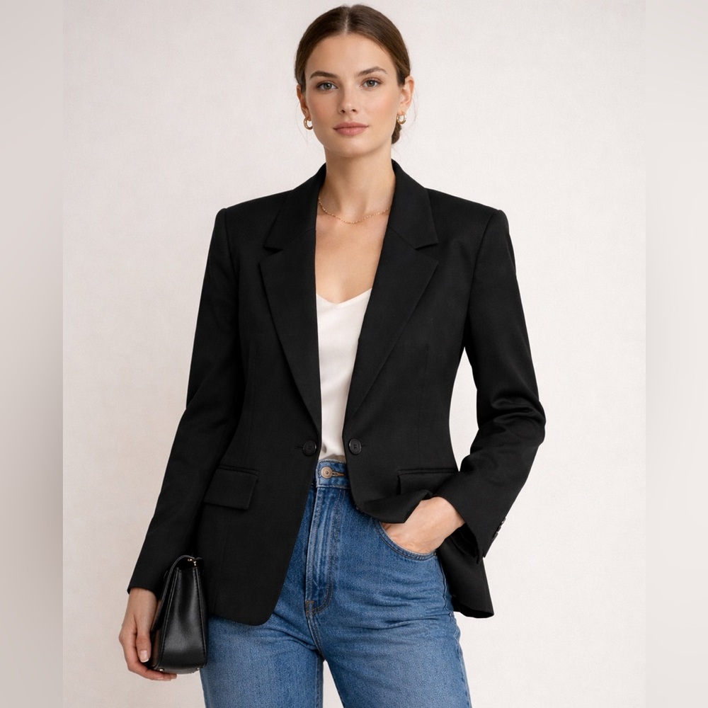 Pendleton Womens Black Virgin Wool Blazer Tailore… - image 1
